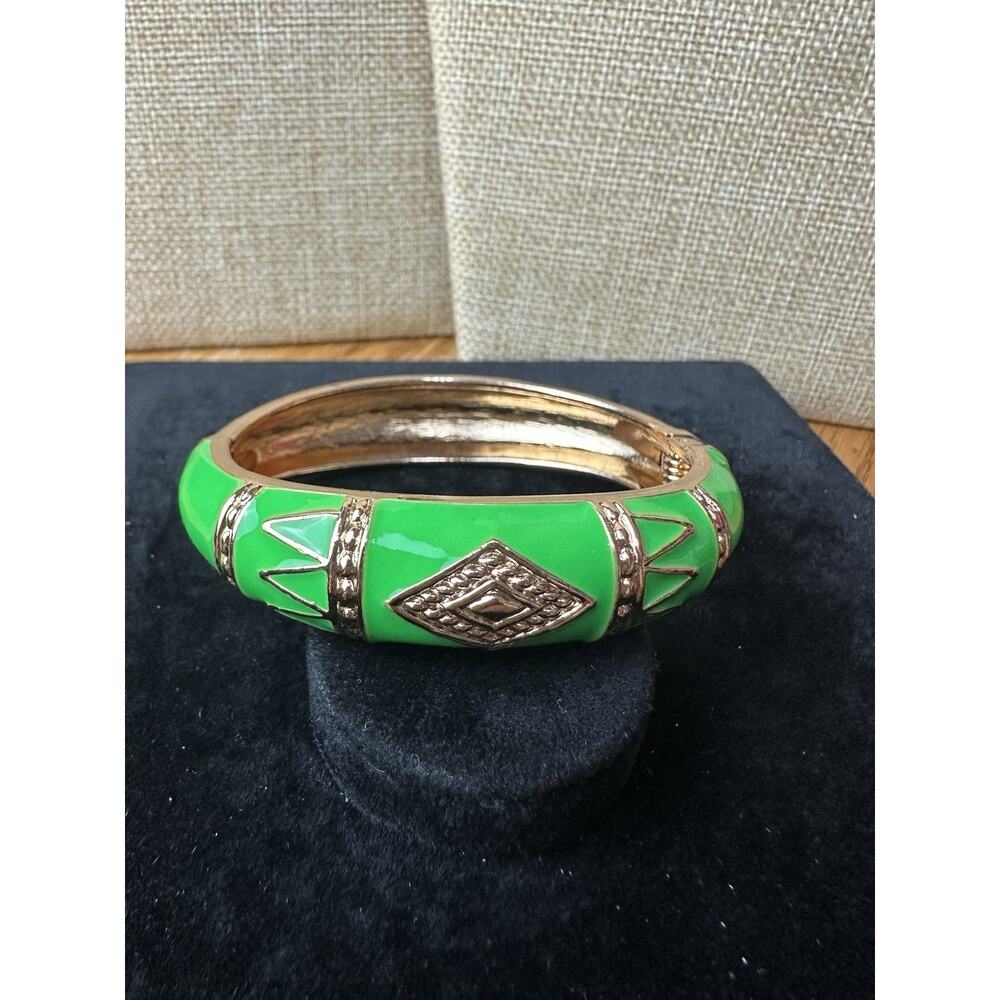 Sequin Nordstrom Multicolor Gold Tone Statement Enamel Bangle Bracelet # 6
